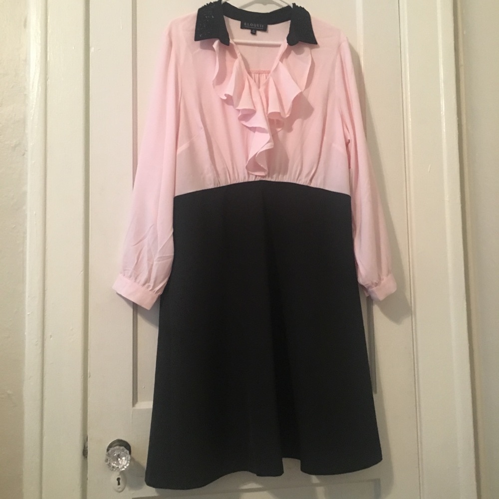Eloquii blouse pencil dress with ruffles & sequins